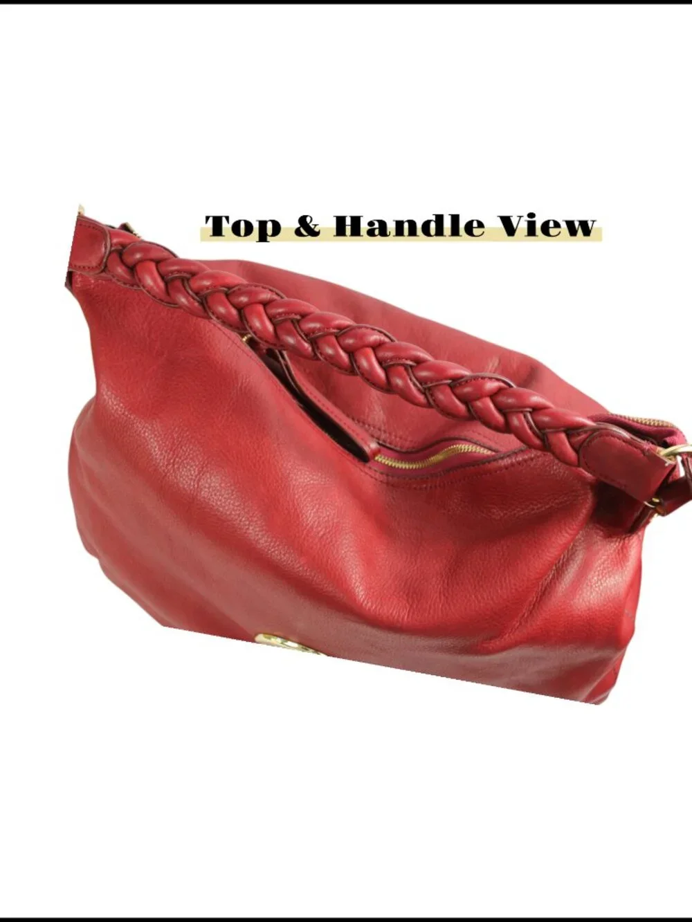 Red Leather Slouchy Hobo Bag Mulberry Daria Style